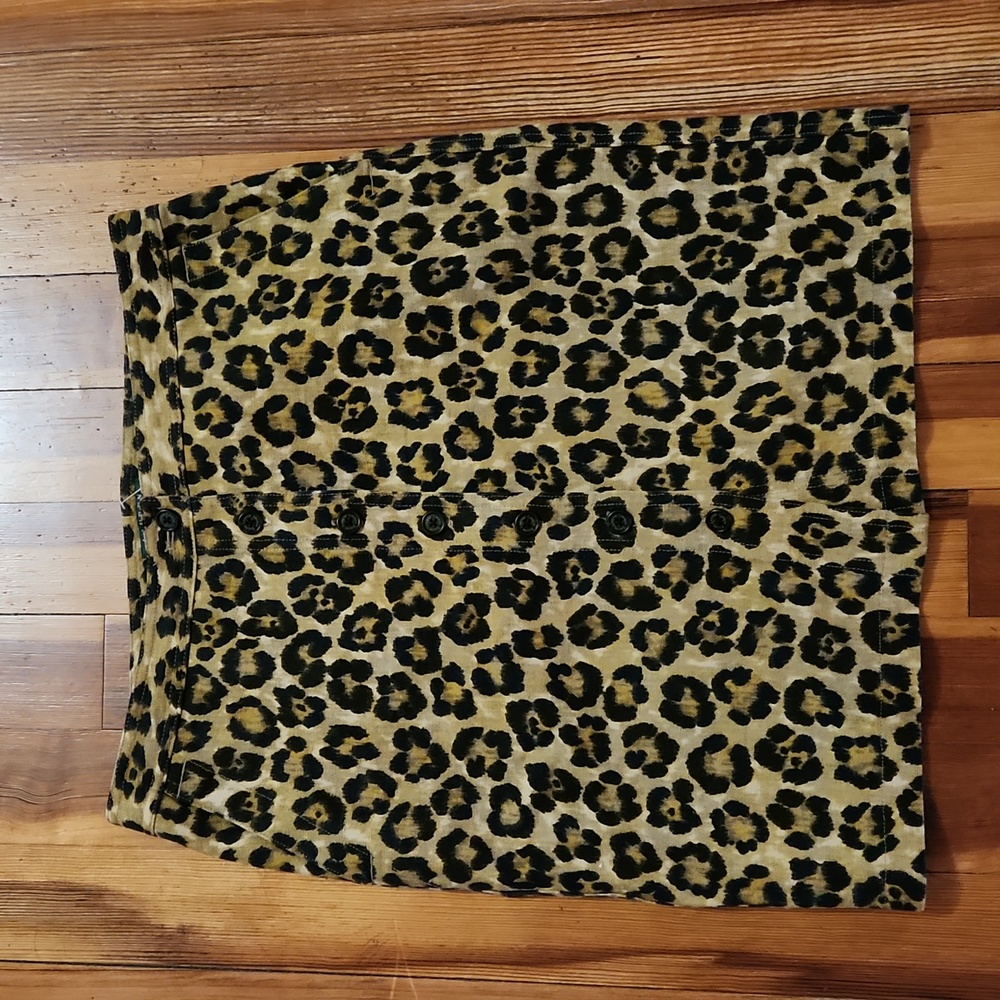 Lauren Ralph Lauren Petite Leopard Print Button Front Skirt 12P